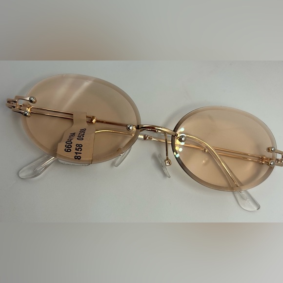 NWT FP Free People Rimless Sunglasses (Golden frame) + Protective case - Picture 4 of 9